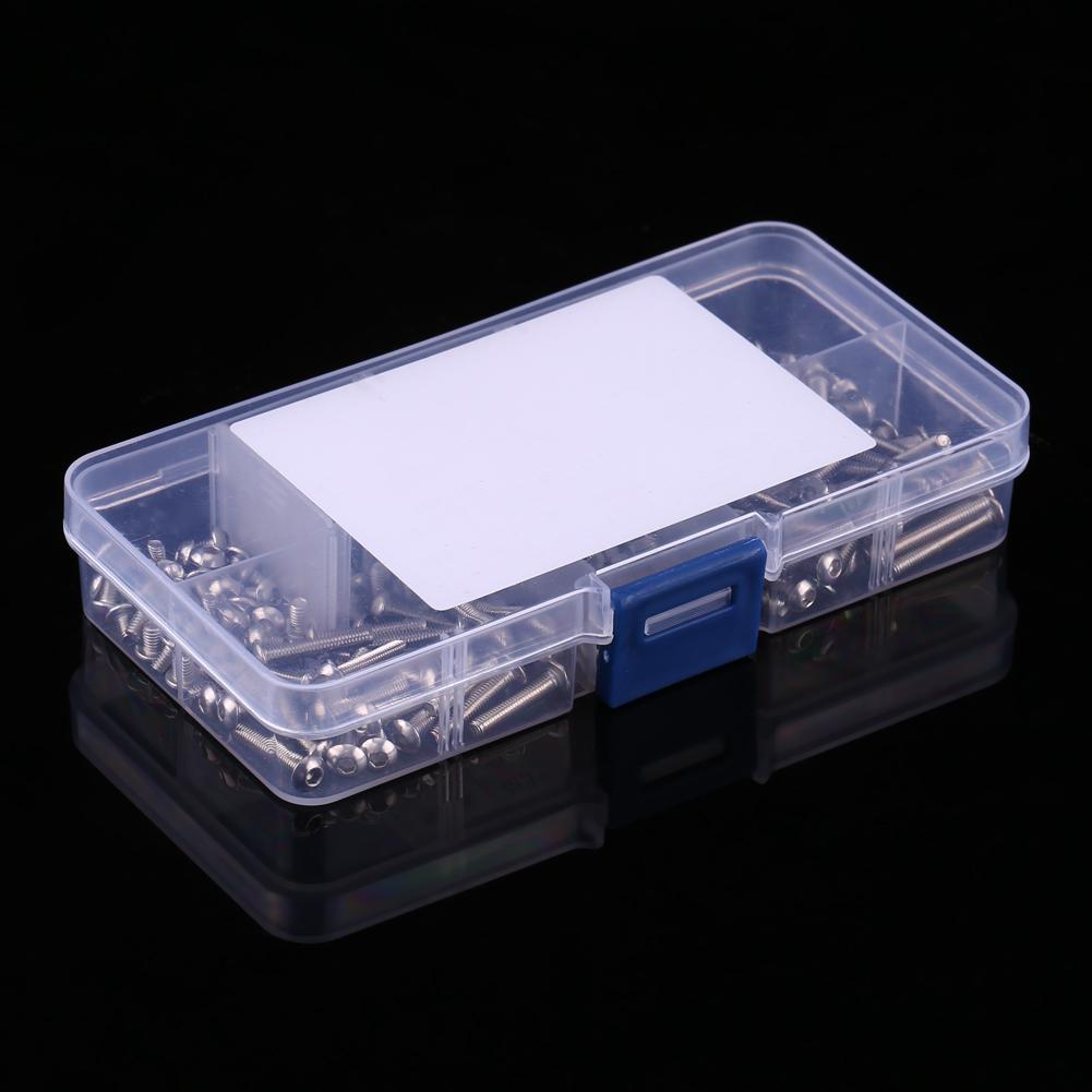 230 шт. M3 нержавеющая сталь SS304 шестигранный винт с круглой головкой болты и гайки с коробкой