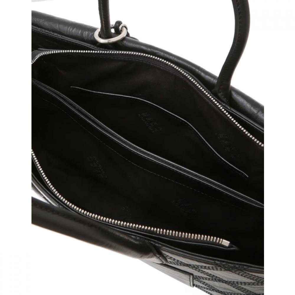 Daks Black Leather Dd Logo Tote Bag Dcba6f325bk