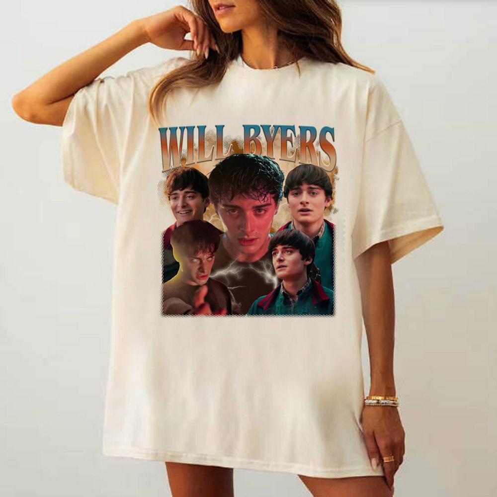 Will Byers top tees teen Retro hip hop korean clothes Classic Vintage 80s tshirt Grunge Pastel Punk Breathable 80s streetwear