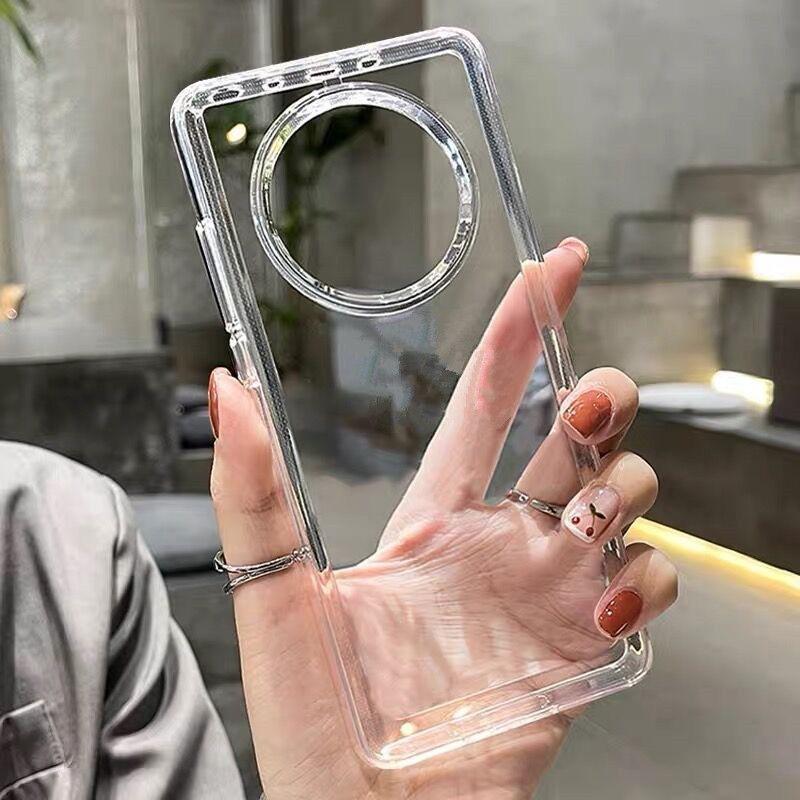 Подходит для чехла для мобильного телефона Huawei mate70 nova13 противоударный pura70 защитный чехол Honor 200 прозрачный акрил