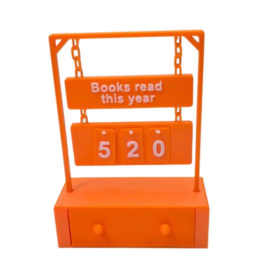 Подвесной счетчик книг, напечатанный на 3D-принтере, Трекер прочитанного в этом году, Дисплей цели чтения, Номерной знак, Украшение полки/стола, Подарок для книголюбов