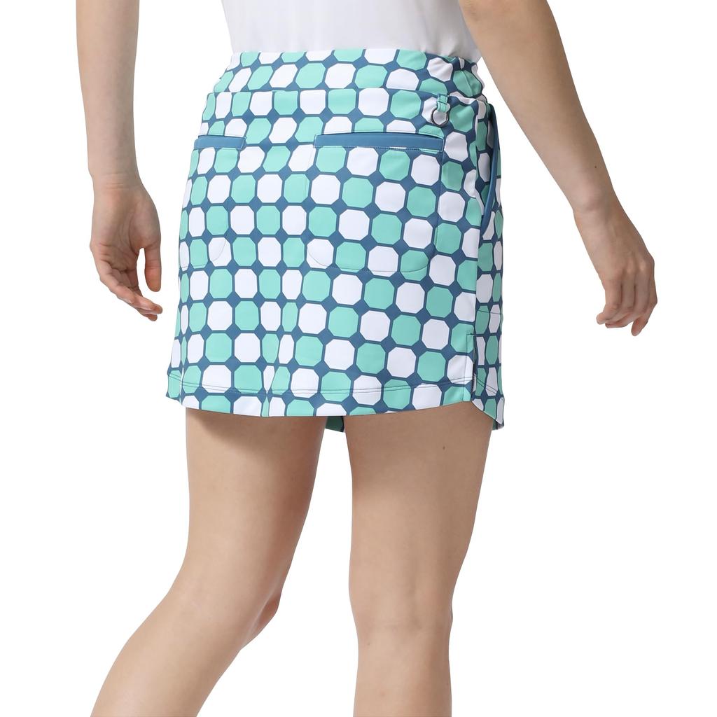 FootJoy Octagon Print Skirt, Mint, Women's, Size L, FJW-S24-P09, 81984-L