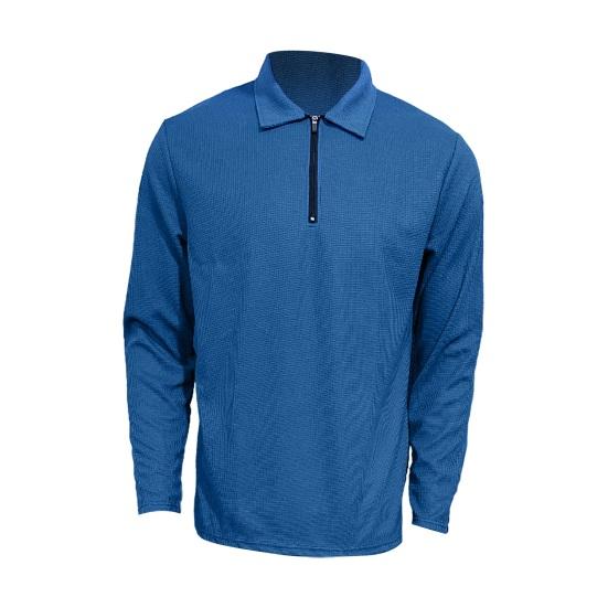 Мужской летний топ на молнии с отложным воротником и длинными рукавами, пуловер, приталенный однотонный, мягкий, дышащий, впитывающий пот, мужская повседневная рубашка