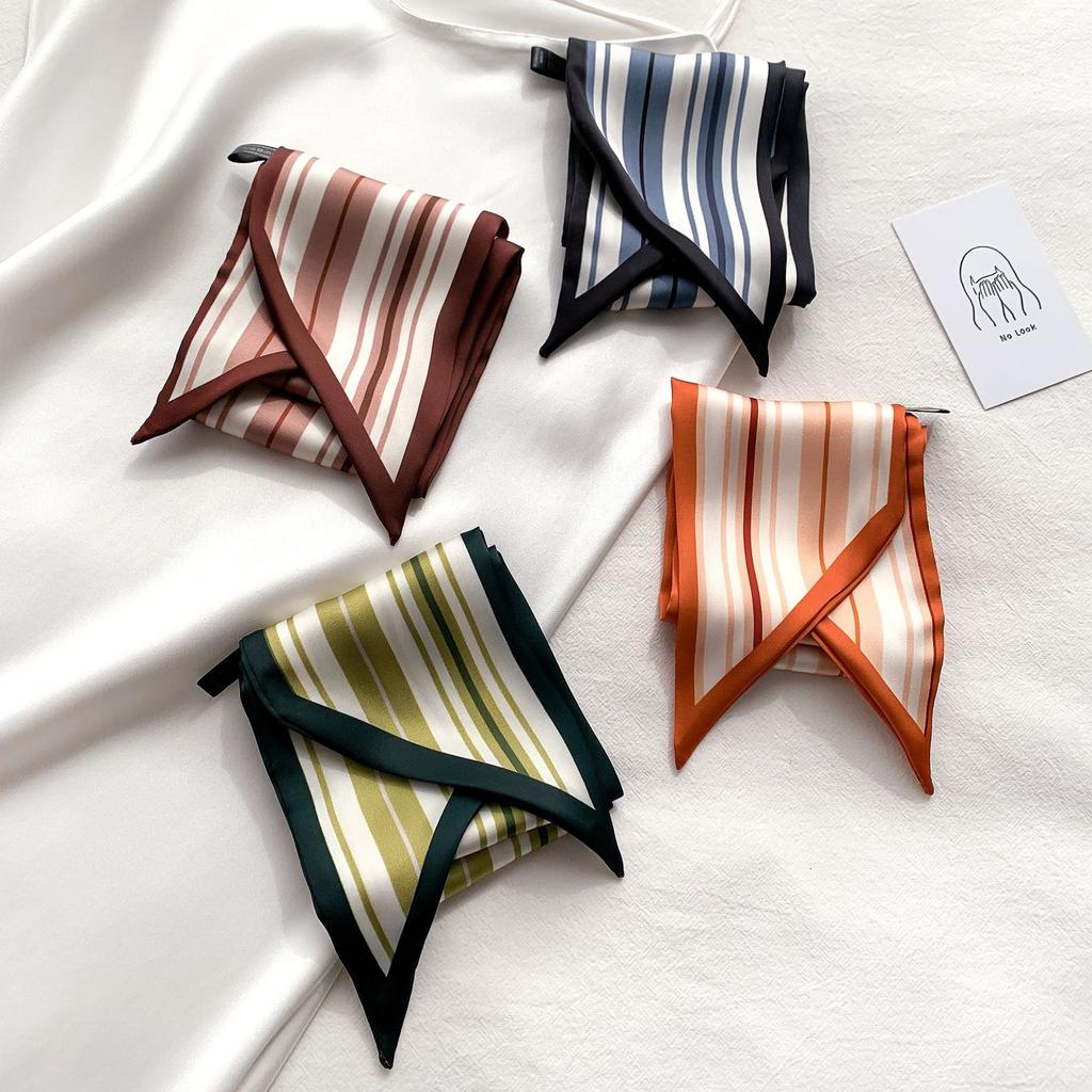 2021 New Fashion Silk Scarf For Women Neck Hair Tie Band Bag Warp Soft Neckerchief Hijab Headscarf Bandana Female Foulard