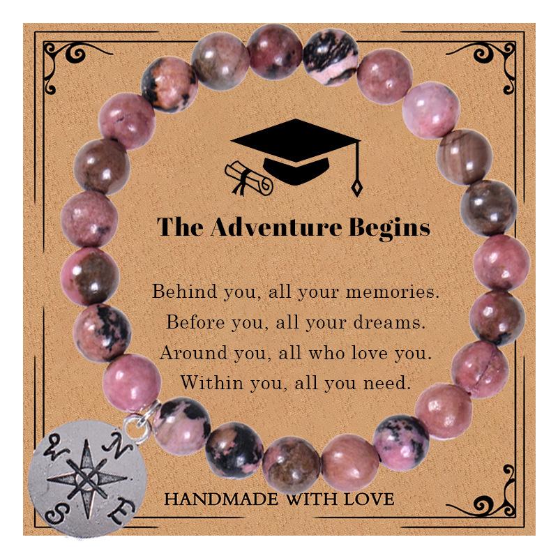 JYL TS Bracelet Graduation Compass Beaded Guides Direction & Bright Future