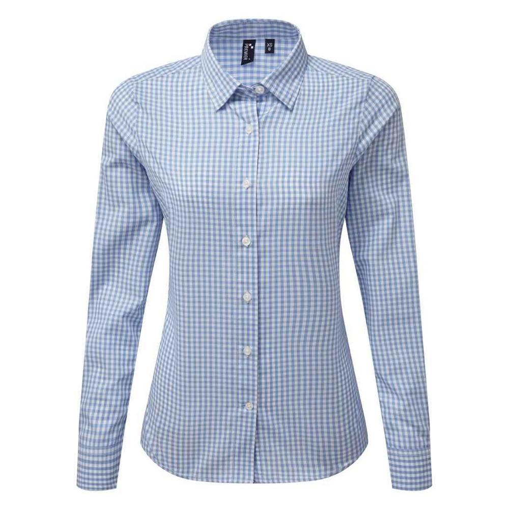 Premier Womens/Ladies Maxton Checked Long-Sleeved Shirt