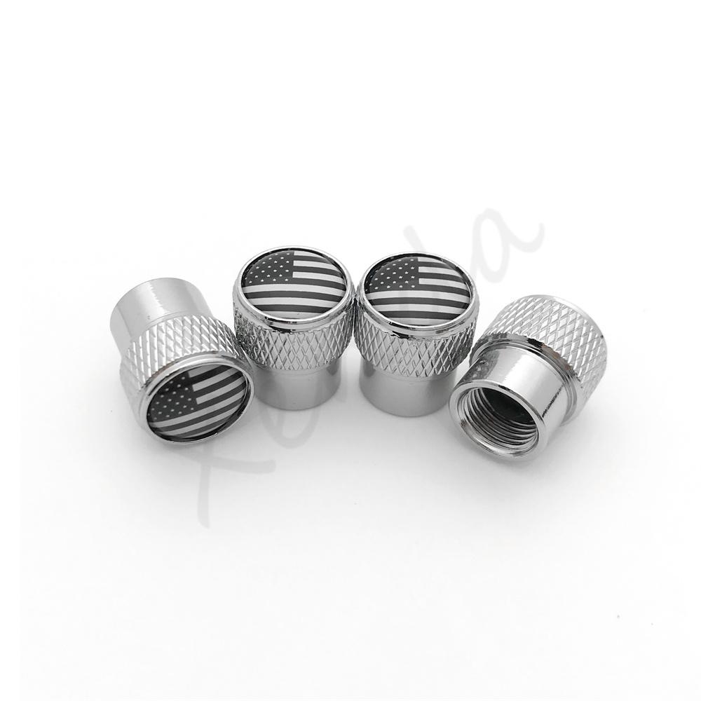 4Pcs USA US America Flags Logo Car Wheel Tire Valve Stem Caps Cover For Toyota Ford Chevrolet GMC VW Honda Jeep Auto Accessories