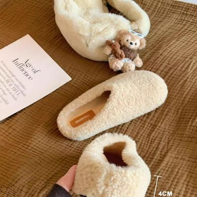 Шерстяная версия, сумка-голова, один педальный, термохлопковые туфли, плюшевые полутапочки, женская обувь, модели осень-зима