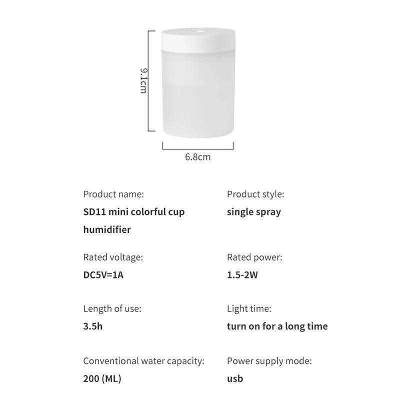 200 мл мини-увлажнитель воздуха портативный USB диффузор эфирного масла автомобильный диффузор для ароматерапии для дома спальня автомобильный увлажнитель с низким уровнем шума