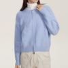 Versatile Women's Round Neck Knit Cardigan - Solid Color Zipper Outerwear for Autumn, Winter, and Spring