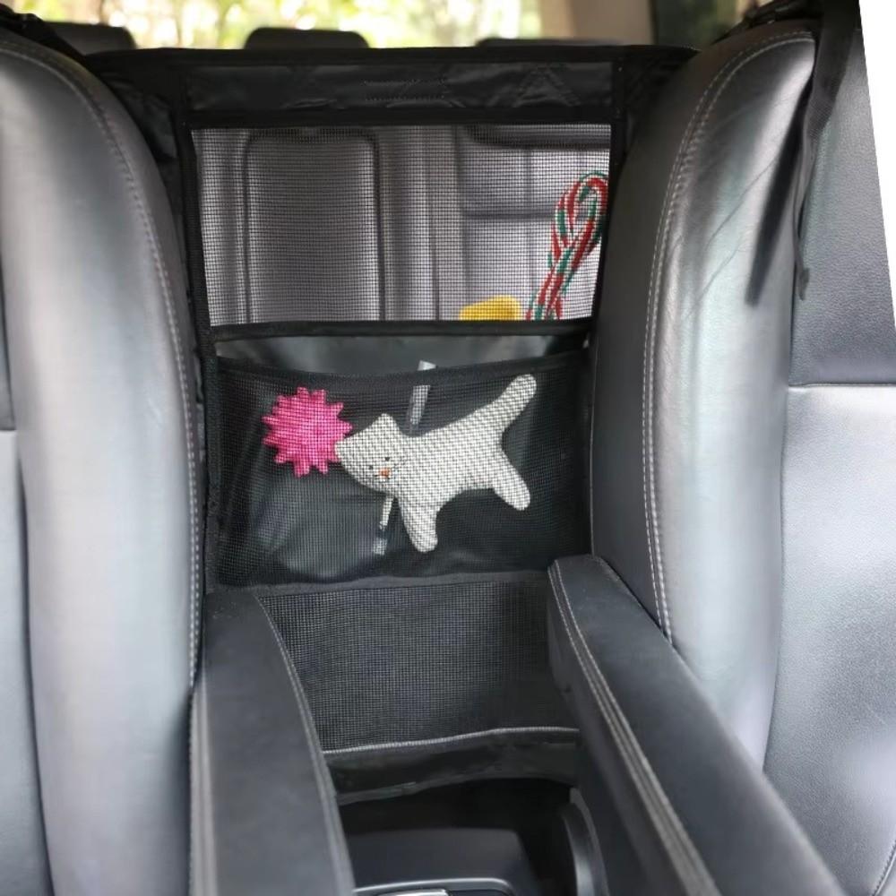 Adjustable Rear Seat Protective Railing Elastic Car Seat Storage Net Pet Restraint