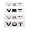 3D ABS V6T V8T Logo Car Rear Boot Trunk Side Fender Car Emblem Badge Sticker Decals For A4L A5 A6L A7 S4 S5 Car Accessories