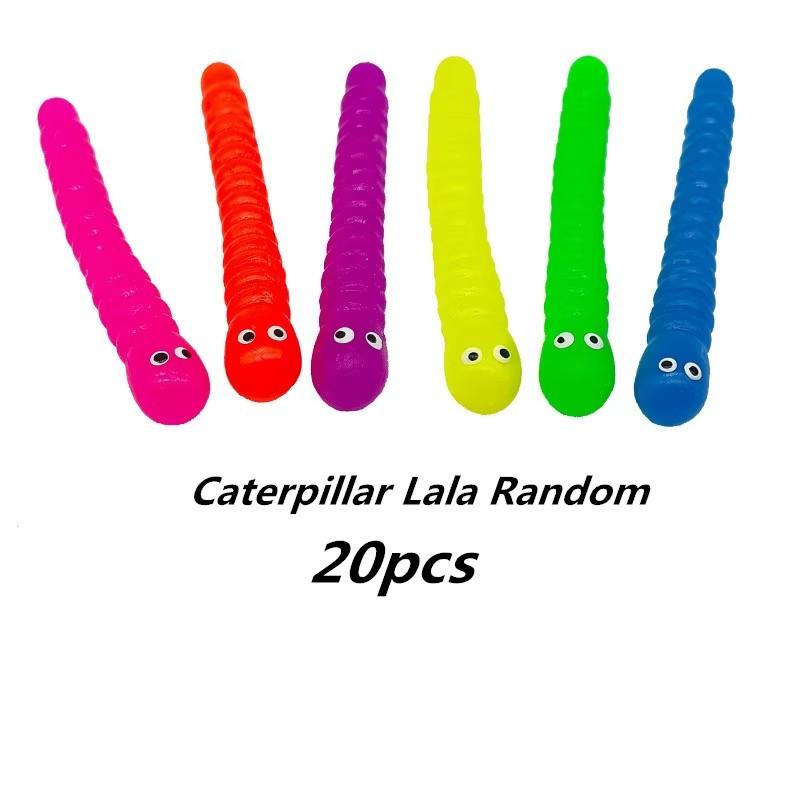 5pcs Colored Caterpillar Pull Worm Noodle Fidget Toy Stretch String TPR Rope Anti Stress String Stress Relief Autism Vent Toys