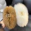 Плюшевая заколка для волос из меха лисы, заколка-краб для затылка, большая заколка-акула, головной убор, аксессуар для волос