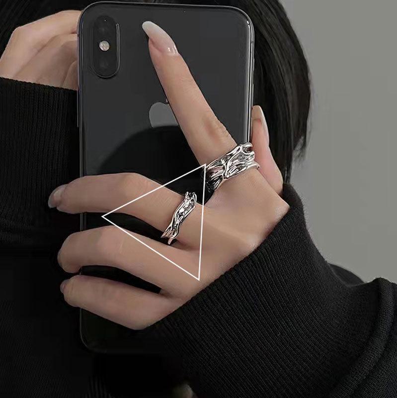 Персонализированное женское кольцо из розового сплава — элитное, легкое, роскошное, текстурированное, нестандартное отверстие, модные ювелирные изделия.