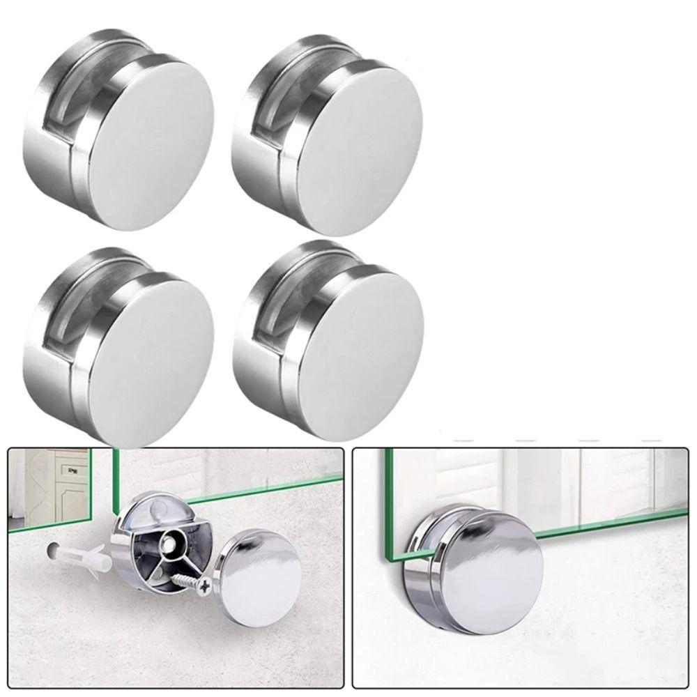 4pcs Fixed Fitting Glass Mirror Clamp Brackets Glass Clip Glass Shelf Support Bathroom Mirror