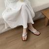 Slope Heel Flip-flops Women's Summer Wear New Holiday Silver Beach Shoes Square Head Pinch Feet Cool Slippers Women
