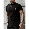 Men's Summer 100% Cotton New Fashion Printed Round K Letter Print Loose Large Casual Round Neck Short Sleeve T-shirt