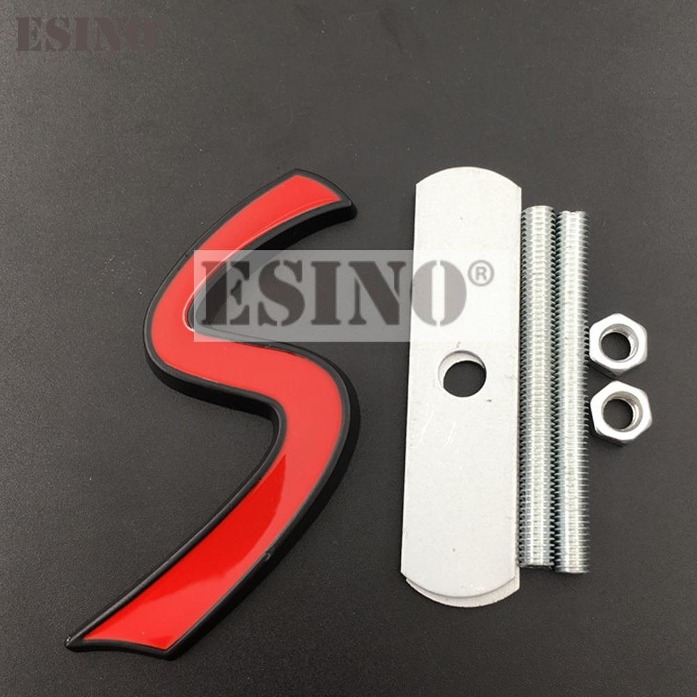 New Car Styling 3D Metal Chrome Zinc Alloy S Emblem Car Front Grill Badge Auto Accessory