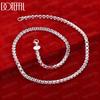 925 Sterling Silver 4mm Round Box Chain Necklace Fashionable Wedding Jewelry