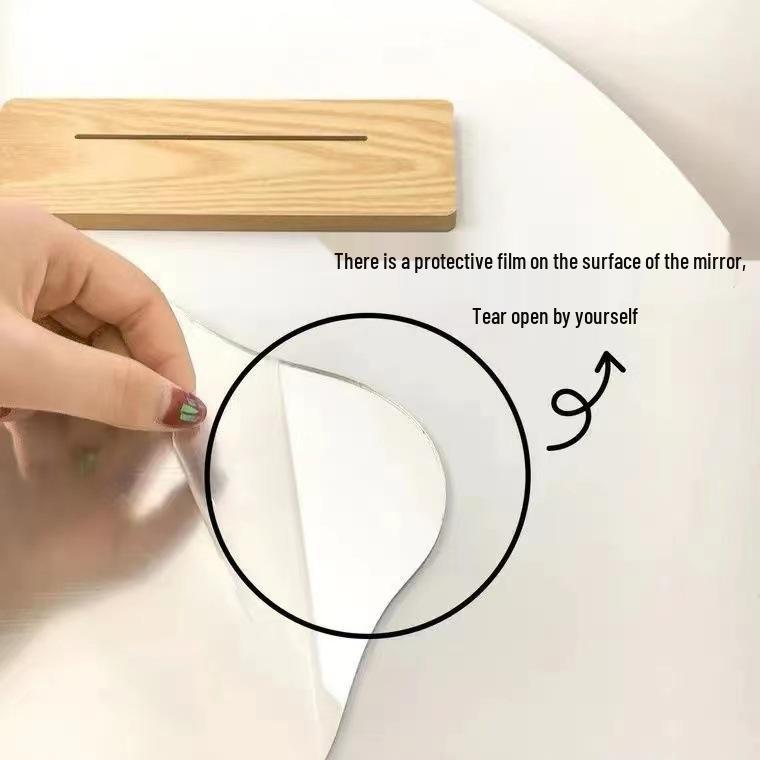 INS Wooden Vanity Makeup Mirror for Dorms and Homestays