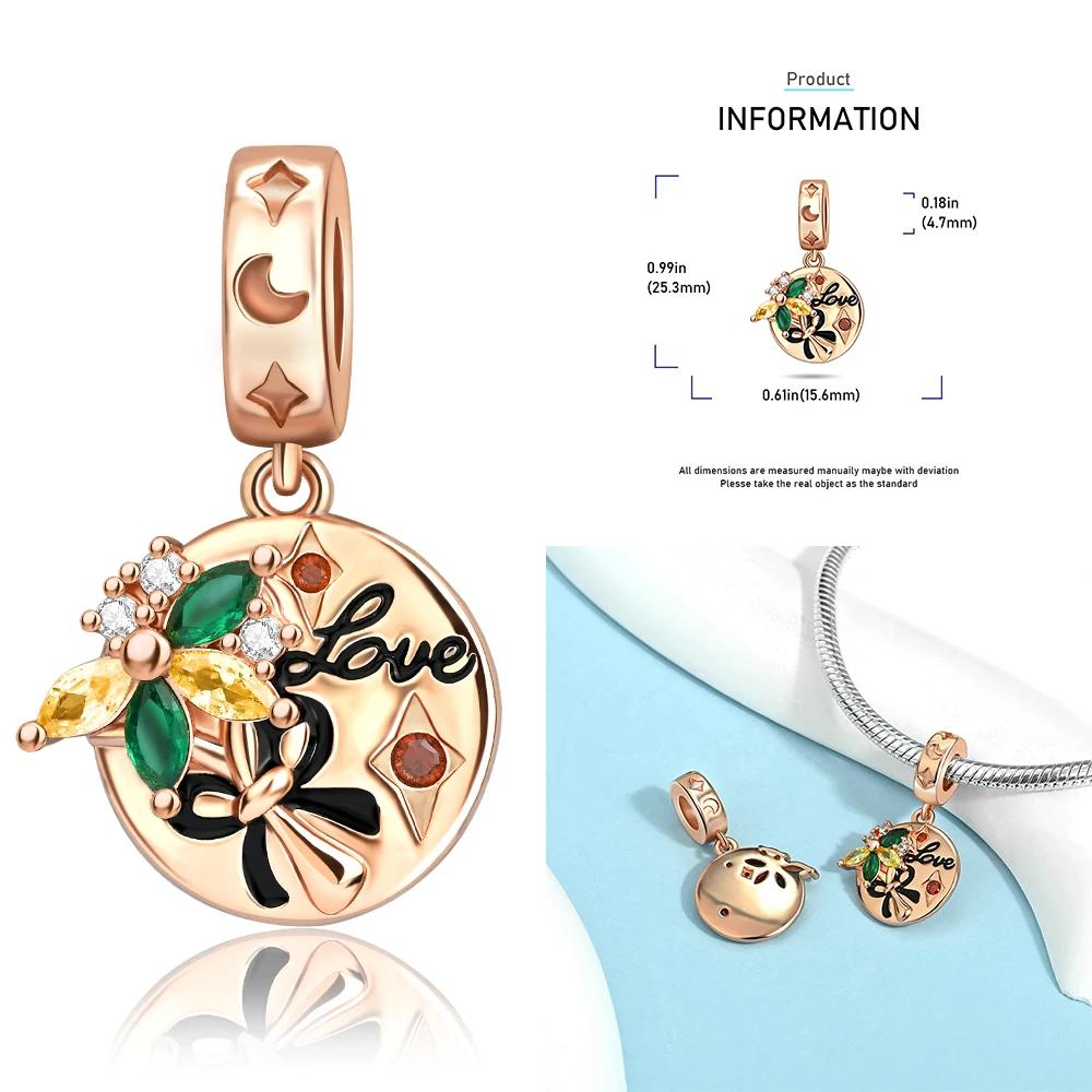Медный Шарм-Подвеска в Форме Сердца Любовь Дом Матери Семья Подходит для Браслета Ювелирные Изделия Ручной Работы DIY Подарки
