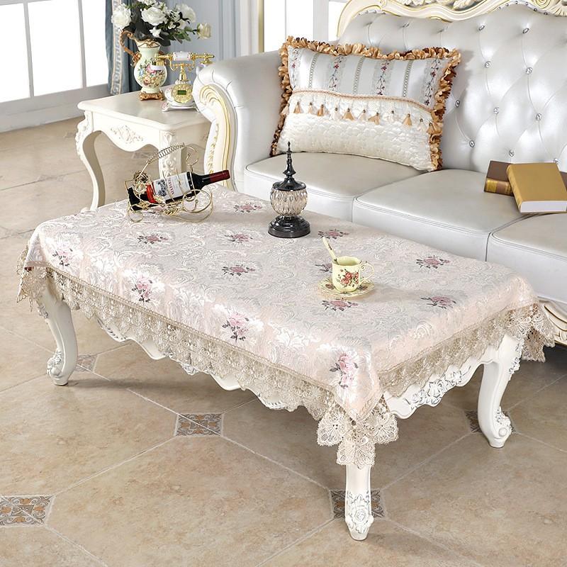 Embroidered Lace Tablecloth Jacquard Table Cover Home Dining Decor Rectangle Multiple Sizes