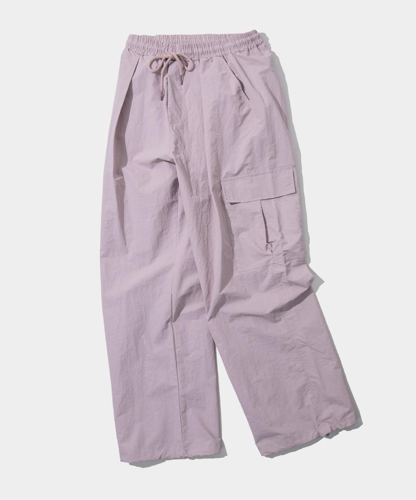 SOME PLACE [2Pack] Pocket Cargo Nylon Two-Way String Elastic Pants