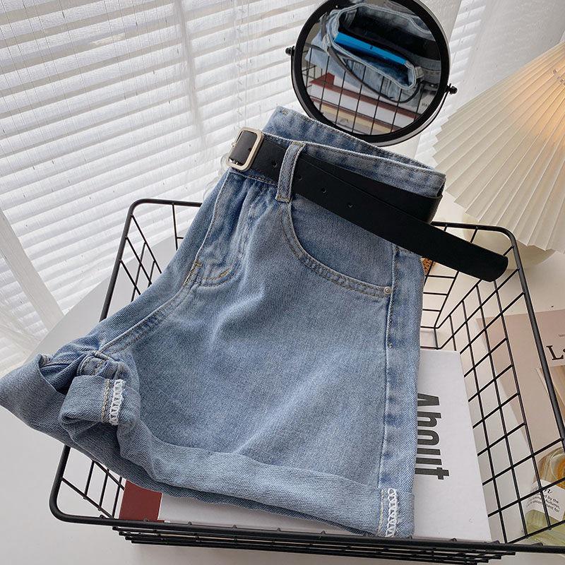 Женские джинсовые шорты с высокой талией — летний тренд 2021 года, утягивающие, свободный крой, широкие штанины