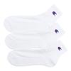 Champion Solid Socks with Sizes Cm Men's (3-Pair Set) Half-Pile One-Point Logo, Quarter-Length, White, 23.0-25.0 (CMSCY202/CMSCH202)