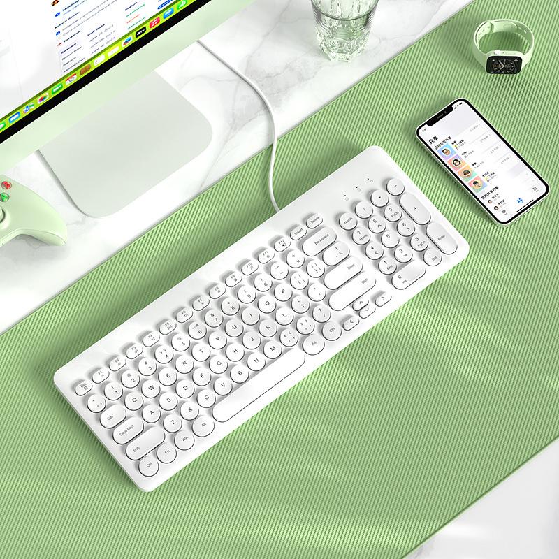 BOW Hangshi K221 USB Проводная клавиатура для девочек - Для настольного компьютера и ноутбука