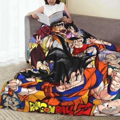 Плетеное одеяло Dragon Ball Z Фланелевое Аниме Сон Гоку Мягкие пледы для кровати Спальни Покрывало