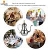 Leeseph Turkish Coffee Pot, Stainless Steel Arabic Tea Pot with Filter Mesh, Gooseneck Kettle for Cafe, Tea, Juice, Milk