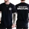 United World Wrestling UWW Мужская футболка Смешная Крутая Летняя Хлопковая С Коротким Рукавом Футболки С Круглым Вырезом Мужская Хип-Хоп Уличная Одежда