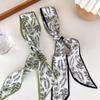 Headscarf Korean Style Scarves Flower Printed Scarf Satin Silk Scarf Women Hair Ribbon Hair Bands