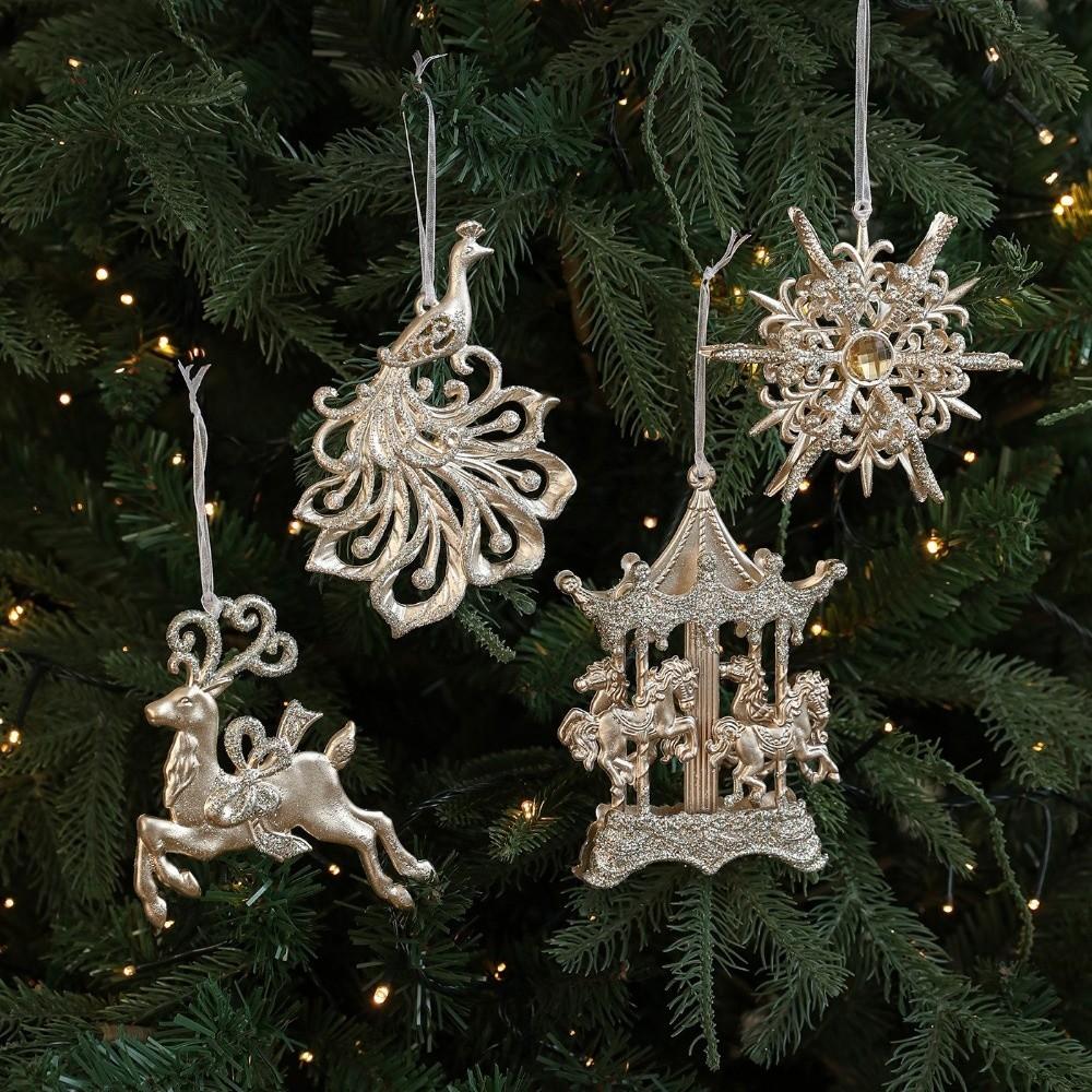DIY Christmas Tree Pendant Angel Elk Christmas Tree Hanging Ornaments Home Party Decor