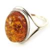 Amber 'Inspiration' Silver Ring