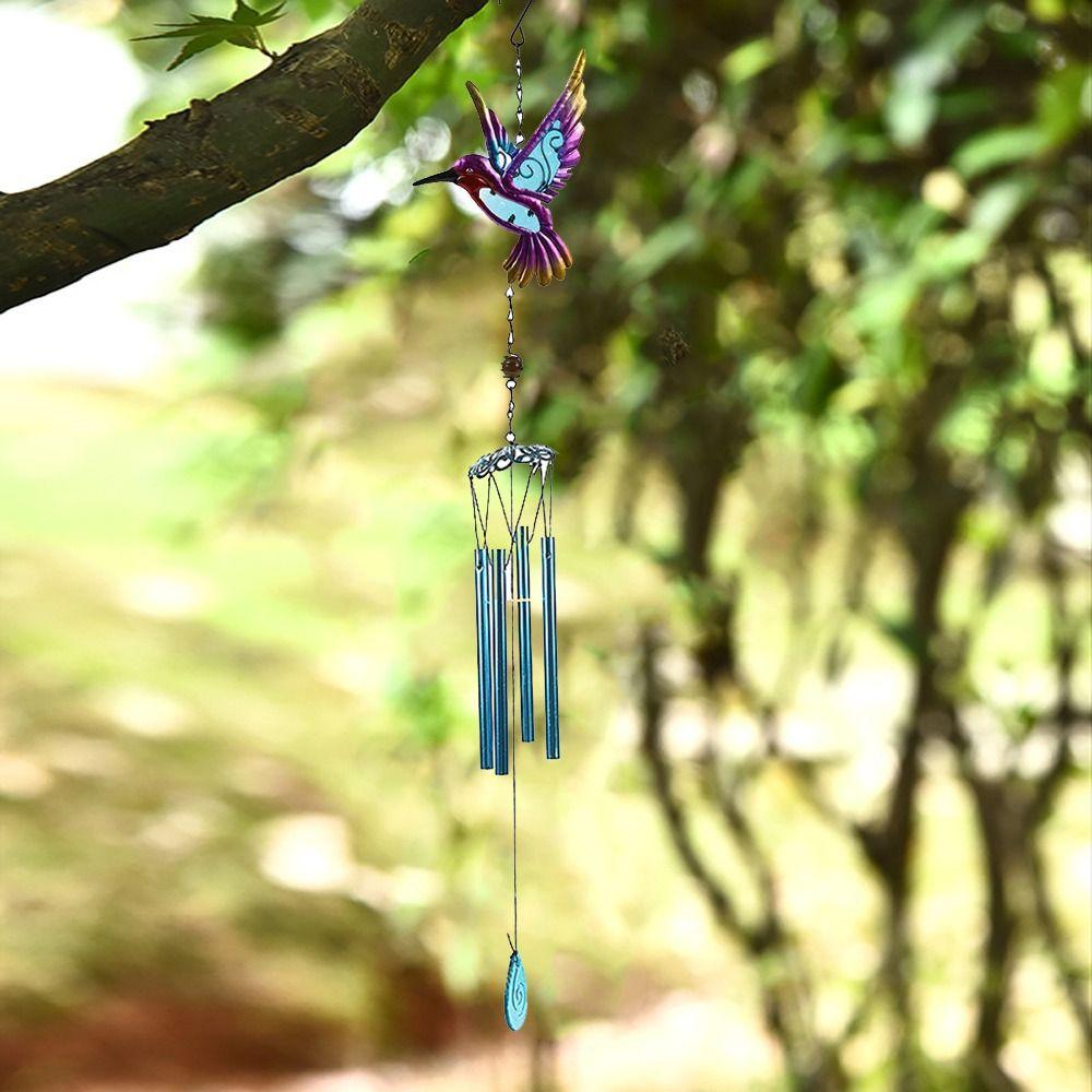 Creative Hummingbird Wind Chime Metal Hanging Decoration Garden Decoration Bell Pendant Gift