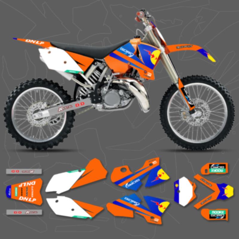 DSMTECH Motorcycle Graphics Background Decals Stickers Kits for KTM 125 250 300 350 450 2003 2004 SX SXF 2004 EXC 003