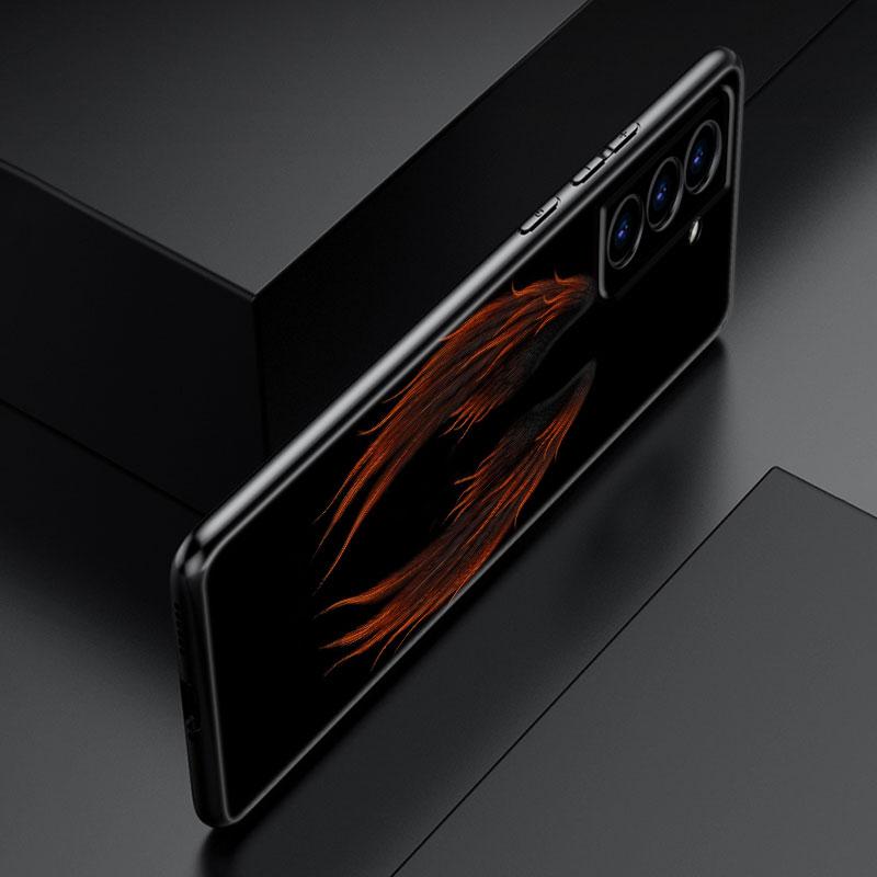 Фантазийные Крылья Ангела Девушки Черный Силиконовый Чехол для Телефона Samsung Galaxy S23 S21 S20 FE S24 S22 Ultra S10E S10 S9 S8 Plus