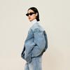 LESS 2024 Зимняя свободного кроя хлопковая джинсовая куртка с пухом