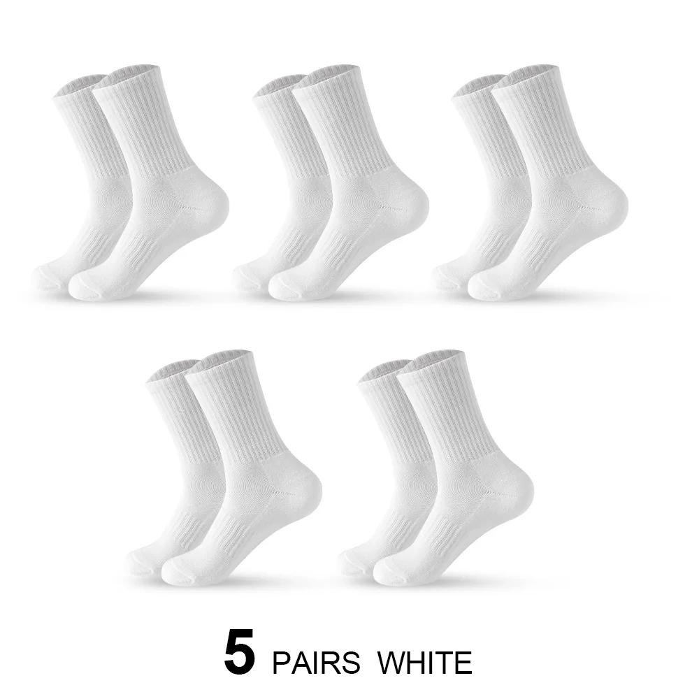 5Pairs Brand Men Cotton New Style White Socks Men Soft Breathable Sports Long Socks Summer Winter for Male Socks Plus Size