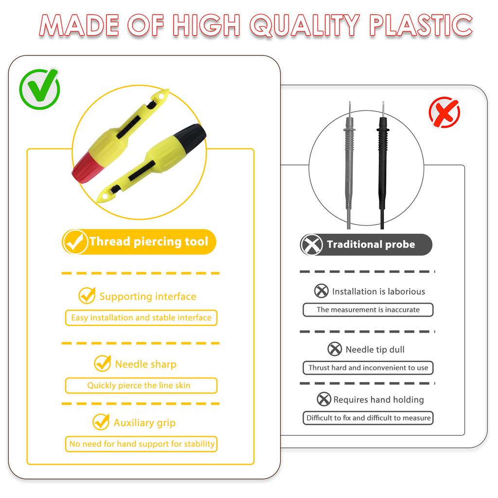 Комплект из 4 шт. зондов для прокалывания проводов 2 мм 4 мм, портативный зонд для прокалывания изоляции, зажим для прокалывания проводов, инструмент для тестирования прокалывания проводов