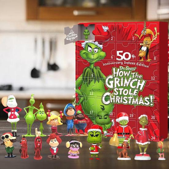 Рождественский адвент-календарь 2023 года с рождественскими фигурками, обратный отсчет до Рождества на 24 дня