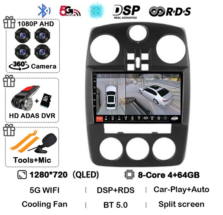 Android 14 Wireless Auto Carplay For Chrysler PT Cruiser 2000 - 2010 Car Radio Multimedia Stereo Player GPS Navigation Head Unit