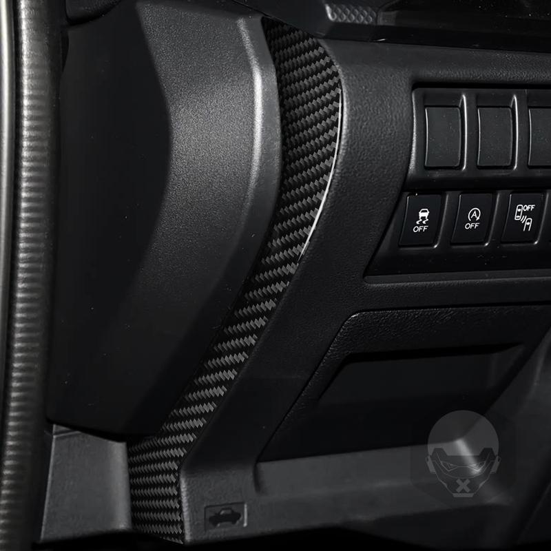 Real Carbon Fiber Car Accessories Dashboard Side Strip Cover Soft Sticker For Subaru Forester SK 2024