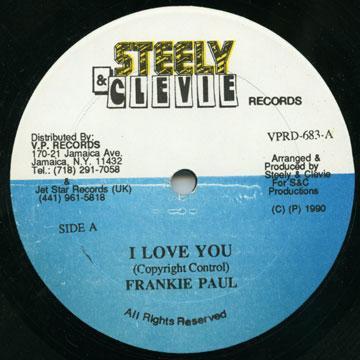 12-дюймовая пластинка FRANKIE PAUL / STEELY & CLEVIE - I Love You VPRD683 Steely & Clevie 1990 США Регги, Ска и Даб Б/У