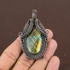 Labradorite Handmade Copper Wire Wrap Jewelry Pendant 2.80" D1i40