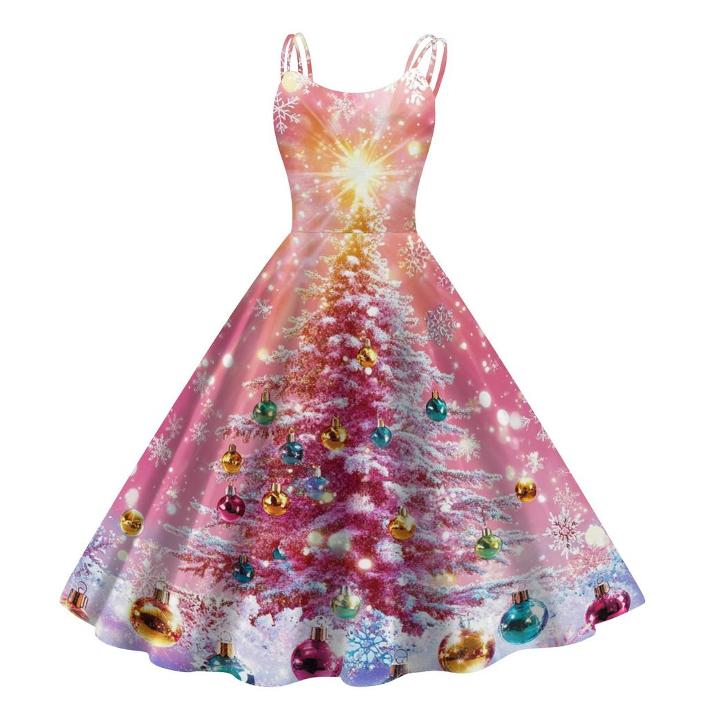 Женское рождественское платье со снежинками и сексуальным облегающим принтом с открытыми плечами в стиле панк-ретро