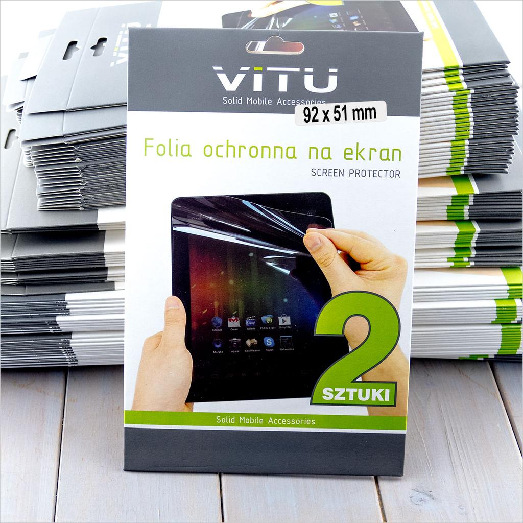 VITU Screen Protector Film, 2-Pack, 92x51mm (9.2x5.1cm)
